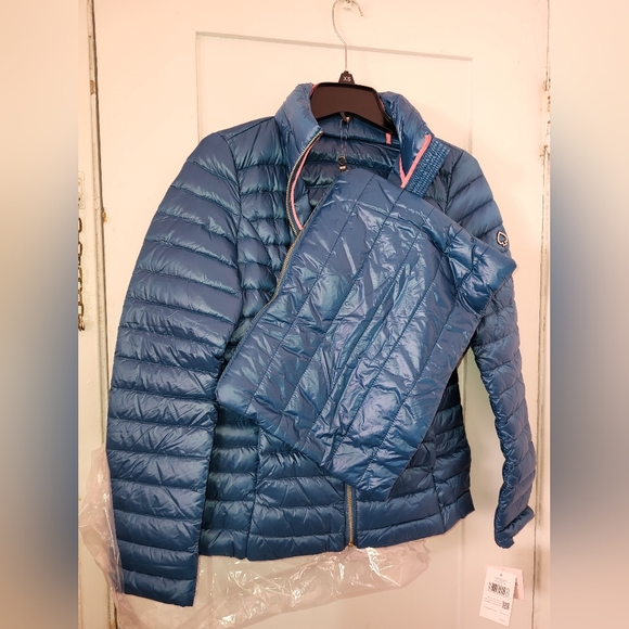 NWT KATE SPADE Packable Down Jacket size XS Peacock Blue - Picture 12 of 14